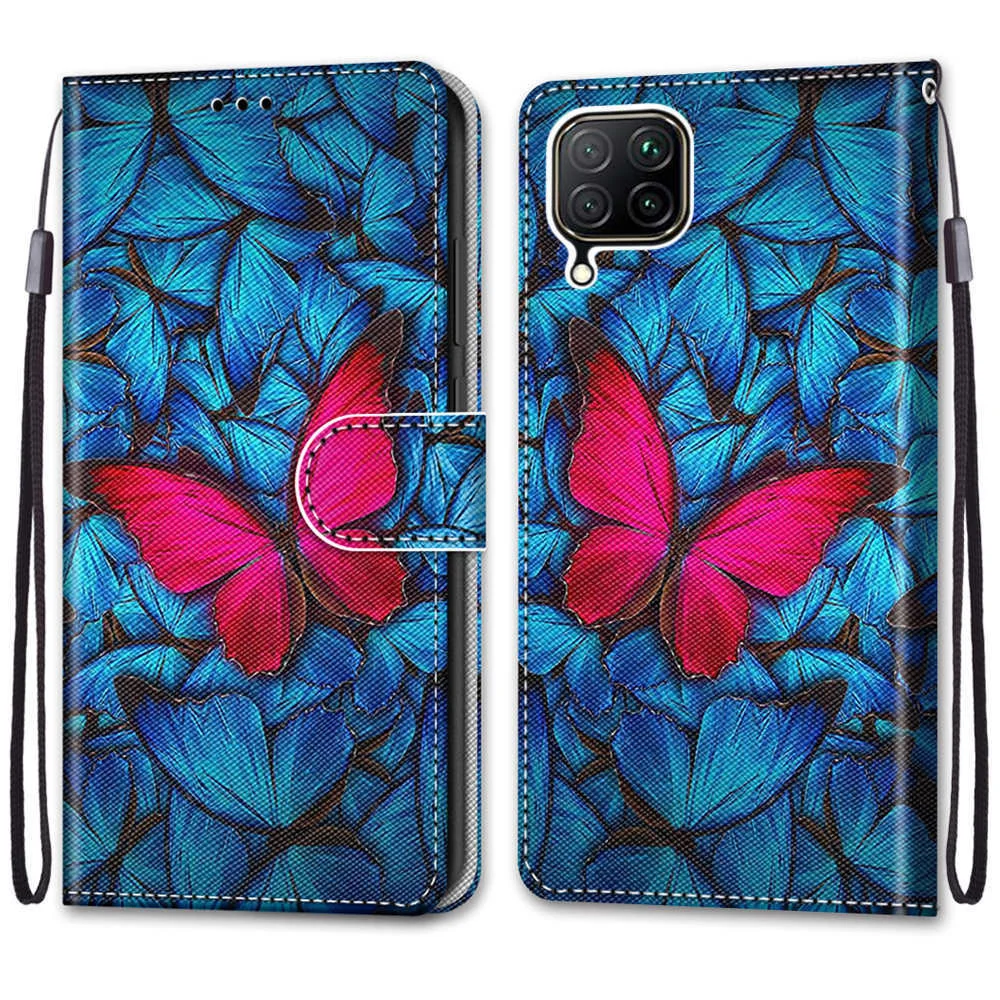 华为 Nova6se,P40lite #B14蓝底大红蝶 -1.jpg_.webp