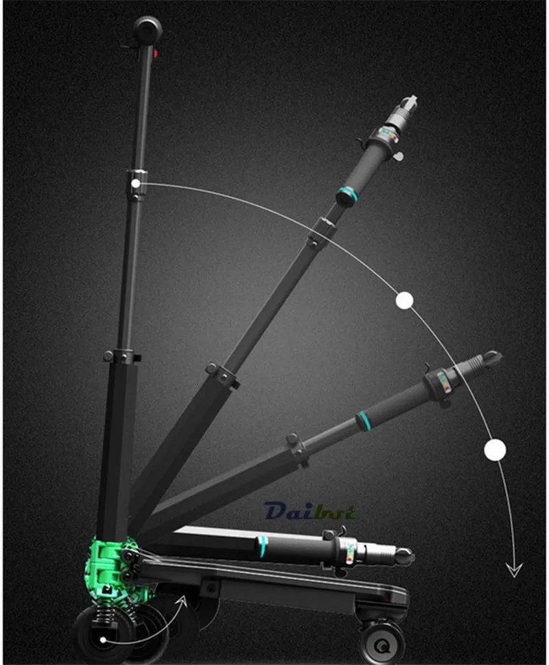 Folding Mini Electric Scooter 4 Inch Portable 3 Wheels Foldable Skateboard Hoverboard Kick Scooter kick-boards 5.3KG for Adults  (1)