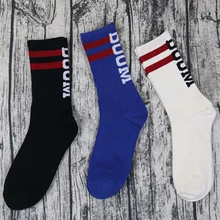 Женская и мужская мода осень в трубке Уличная Повседневная свободный размер носки скейтборд хип хоп Хлопок Смесь взрослые пары с буквенным принтом