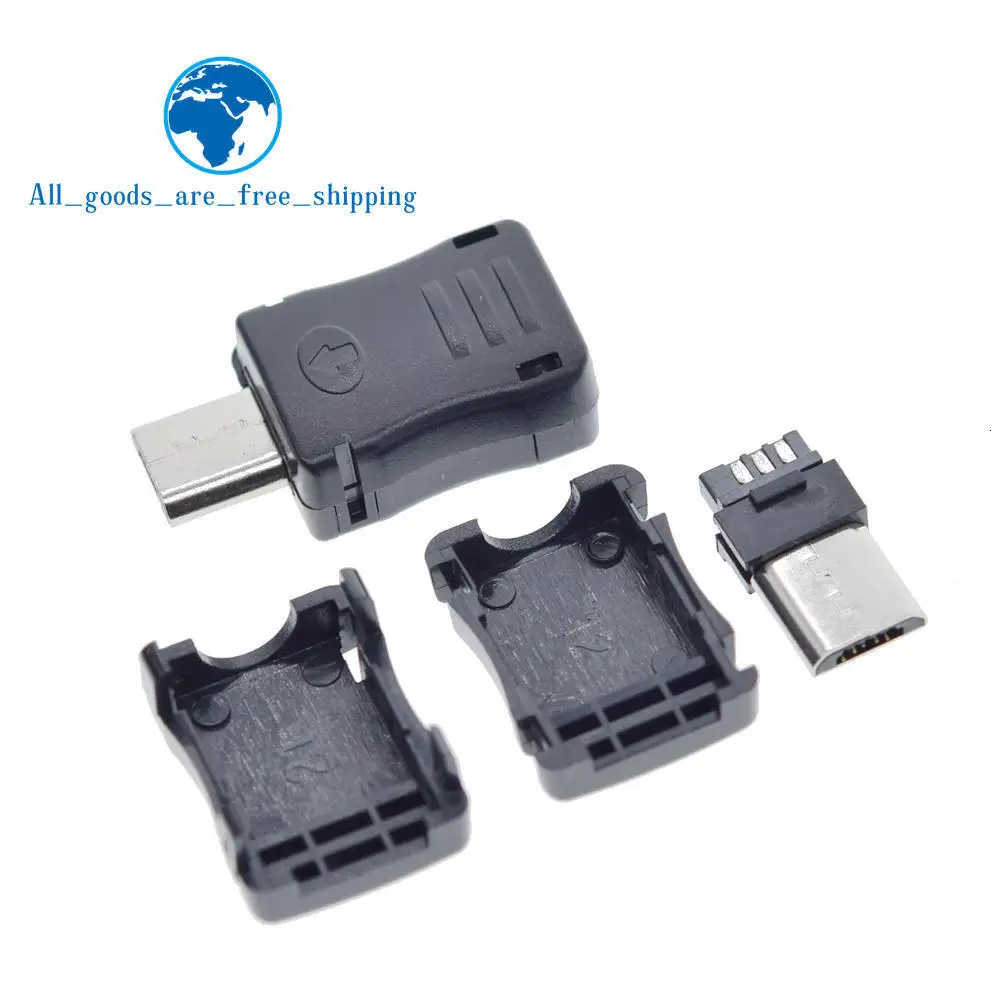 TZT Высокое качество 10 шт. Micro USB Мужской Разъем Micro USB Jack 2,0 5PIN розетка с пластиковой крышкой для видов DIY