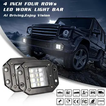 

Headlamp 4inch 80W Square LED Pods Work Light Flush Mount Offroad Truck for off-road atv UTV Kamaz Car Headlight Bulb Car Light