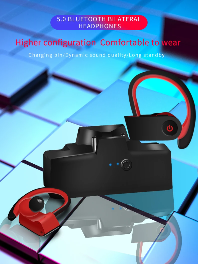 TWS 3 беспроводные наушники Bluetooth гарнитура спортивные ушные крючки Беспроводные наушники с зарядным ящиком регулятор громкости