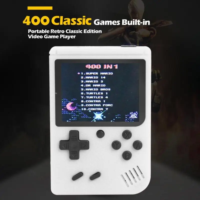 8 бит 3 дюйма портативная Ретро игровая консоль Встроенный 400 Игры Портативный игровой плеер портативный мини ретро консоль для взрослых детей подарок