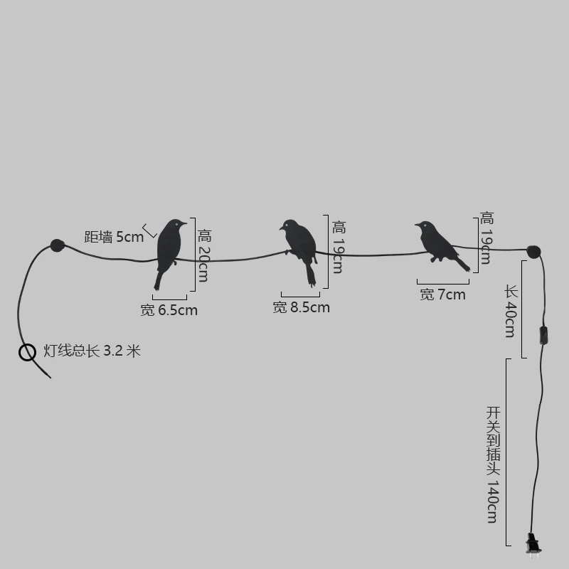 Современная линия птиц светодиодный настенный светильник для ванной комнаты детская спальня прикроватные настенные лампы декоративные светильники 220v 110v