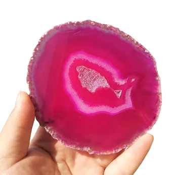 

Crystal coaster Natural red polishing agate Quartz cup mat Healing Reiki