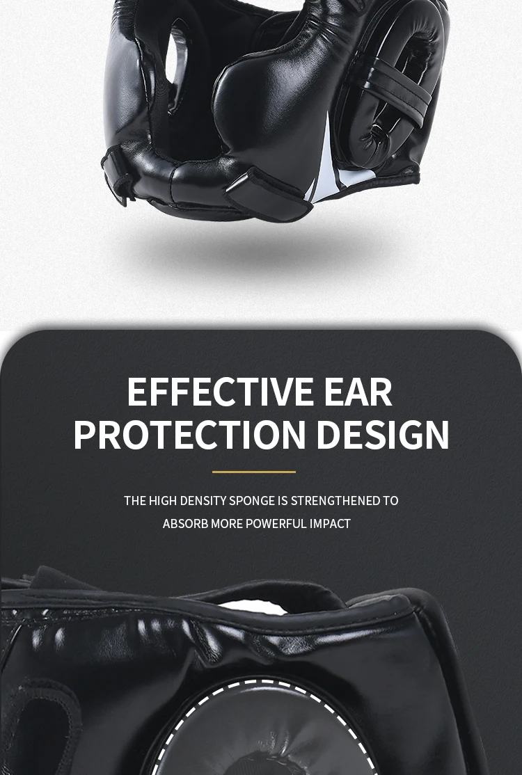Description Picture 4 of itemGrade PU leather Boxing Helmet Head Protectors Adult Child Professional Competition Headgear MMA Muay Thai Kickboxing Head Guard