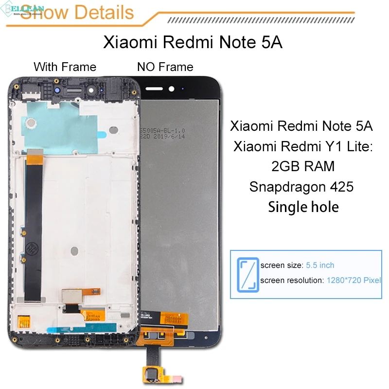 Catteny Note 5A lcd для Xiaomi Redmi Примечание 5A Prime display Y1 lcd кодирующий преобразователь сенсорного экрана в сборе Y1 Lite дисплей с рамкой