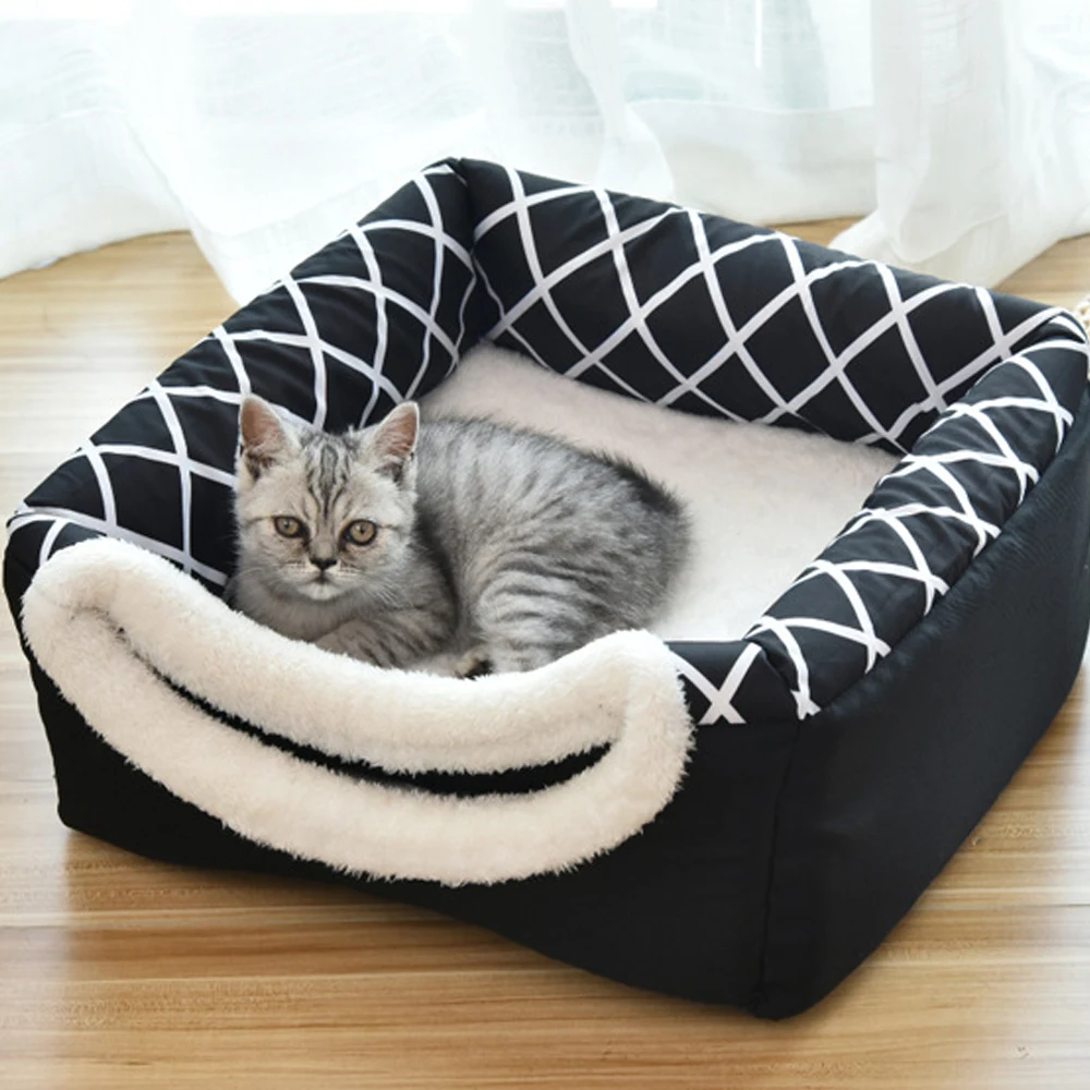 Кошка спальный коврик для животных кошка собака двойного назначения подстилка для лежанки теплая мягкая кровать для собак кошек Нескользящая дышащая собака питомник L/XL