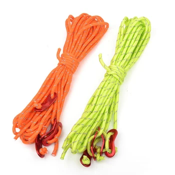 

4PCS 4m Reflective Cord Pack High-Strength Green Reflective Cord Reflective Tent Rope Strong Cordage for Outdoor Camping Hiking