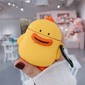 

For Airpods 12 Case Cartoon Little Yellow Chicken Protective Cover
