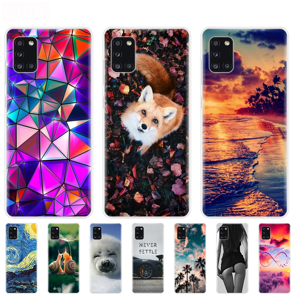 Силиконовый чехол для Samsung Galaxy A31 мягкий накладка из ТПУ защитный бампер на экран 6