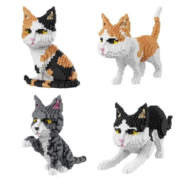 Balody Cute Cartoon Cat Building Blocks Diamond bricks black cat Model educational toys kids Girl gifts