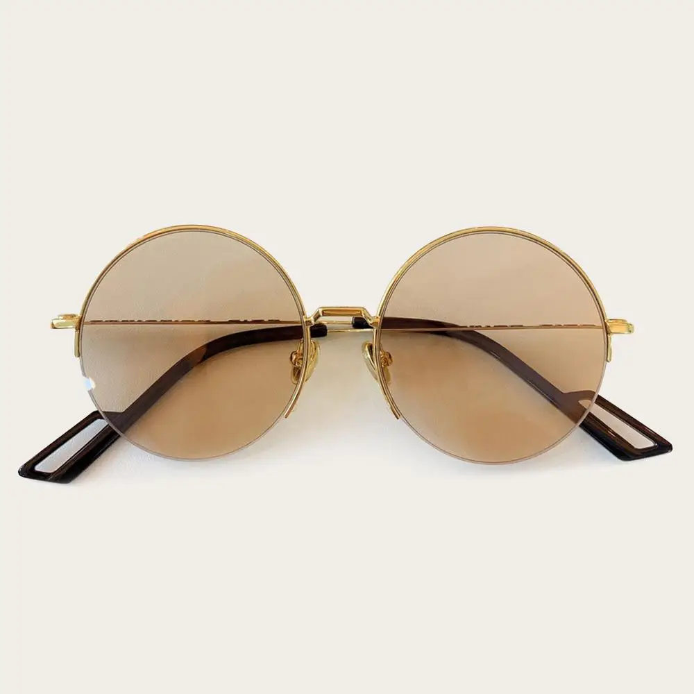 No.3 Sunglasses Винтажные круглые зеркальные солнцезащитные очки для женщин, роскошный бренд, дизайн, индивидуальные солнцезащитные очки для женщин Oculos - Цвет линз: No.3 Sunglasses