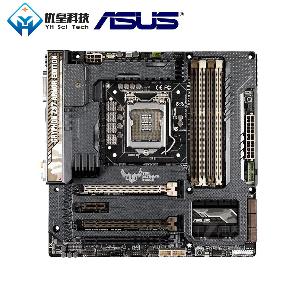 Asus GRYPHON Z97 ARMOR EDITION Intel Z97 Оригинальное используемое настольное гнездо для материнской платы LGA 1150 Core i7/i5/i3/Pentium/Celeron DDR3