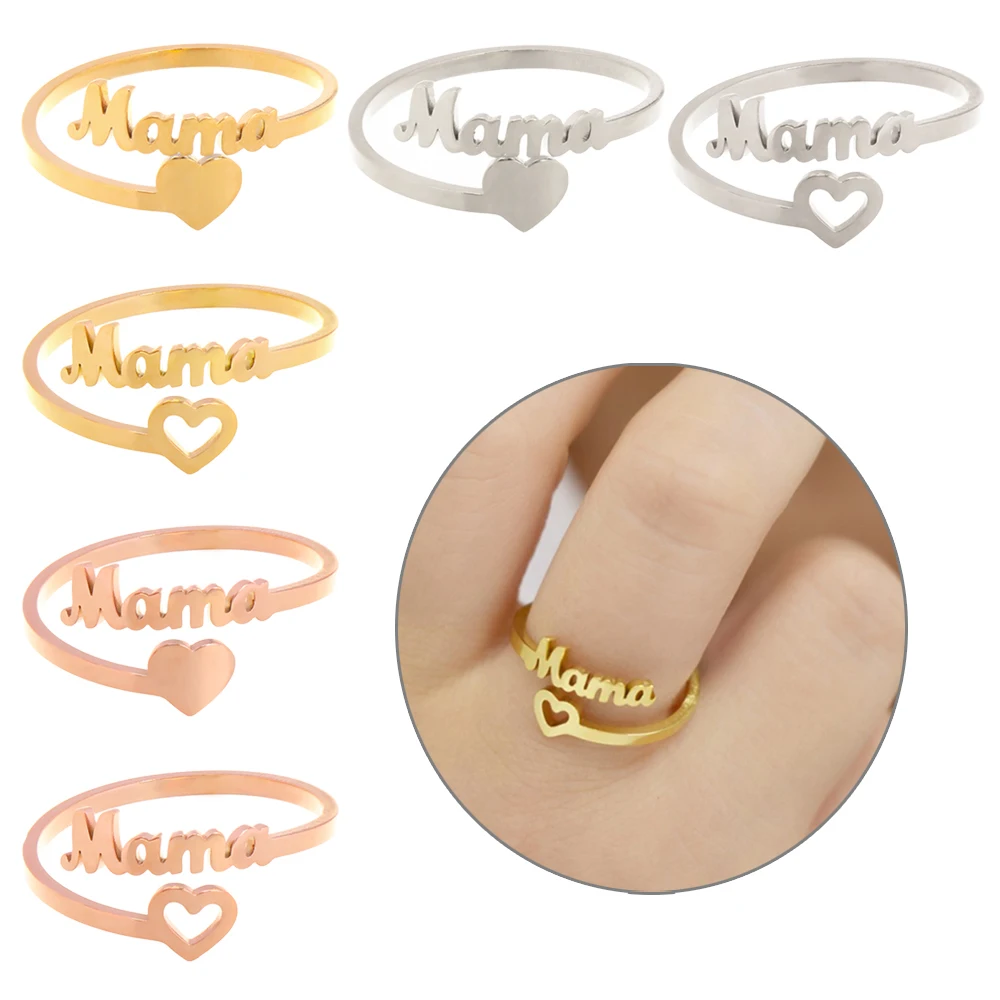 Новые модные кольца с буквами Mama кольцо лучшие подарки Aadjustable Открытие Кольца из