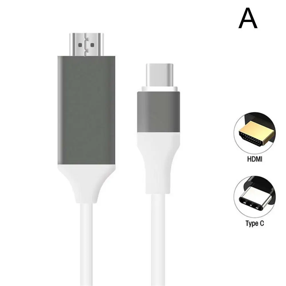 Usb C HD mi кабель 4K type C к HD mi удлинитель Кабель-адаптер USB3.1 для huawei P30 pro Xiaomi mi 9 samsung S10 S9 - Цвет: Белый