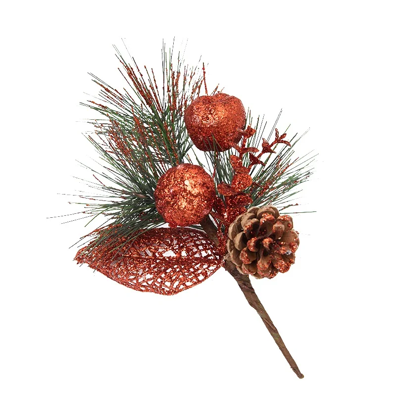 Рождество сосновые шишки ветви елки украшения искусственная сосна стебли праздник домашний зимний Декор искусственное растение - Цвет: R