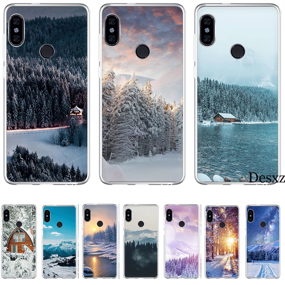 

Mobile Phone Case For Xiaomi Redmi Note 6 7 Pro 5A 4 4X 3 5 Hard Cover Winter Snow Forest
