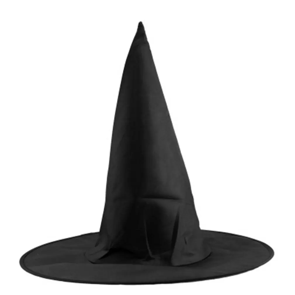 2018 New Halloween Oxford Cloth Witch Wizard Hat Magic Wizard's Caps Party Toys Cosplay For Adults And Kids Black Spire | Дом и сад