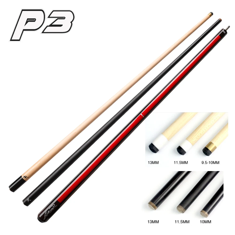 PREOAIDR 3142 P3 Billiard Pool Cue Carbon Maple Black 13mm 11.5mm 10mm Tip Shaft  Billiard Uni-loc Joint Stick Kit