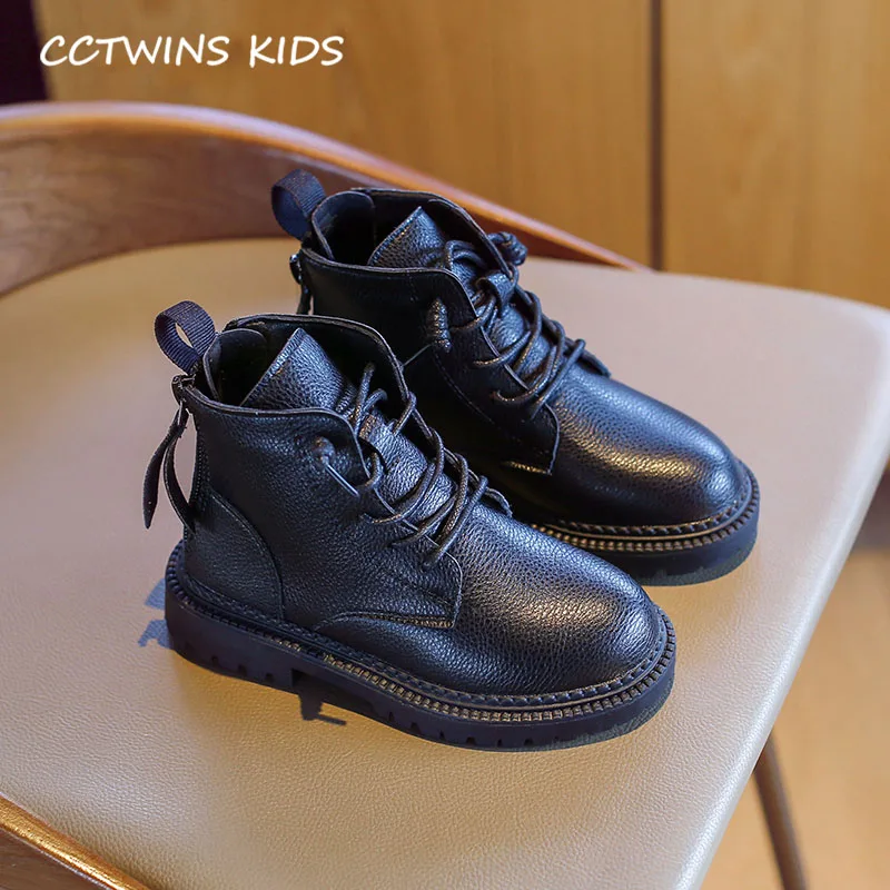 Thin Black CCTWINS/детская обувь; коллекция года; Зимние ботильоны из искусственной кожи для маленьких мальчиков; Детские Модные Ботинки martin; брендовая теплая обувь для девочек; MB174 - Цвет: Thin Black