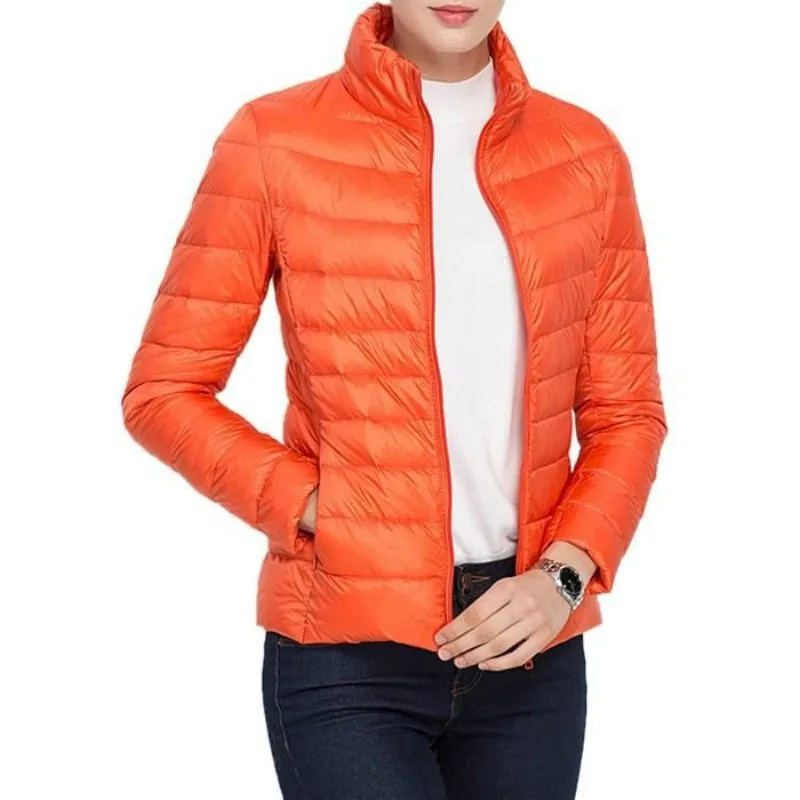 

2019 New 13 colors Spring Parka Jacket Coat Warm Ultra Light Duck Down Padded Jacke Female Overcoat Slim Solid Coat Womens Parka