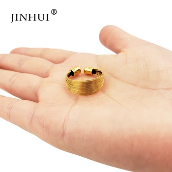 

Jin Hui 1pieces of Gold color ring Women Dubai Bride Wedding Jewelry Middle East African gifts Adjustable size ring Wholesale