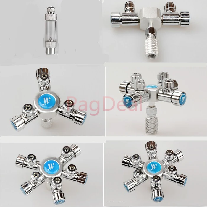 

WYIN Multi Way Aquarium Co2 Flow Controller Distributor Regulator Brass Splitter Solenoid Needle Valve CO2 Bubble Counter