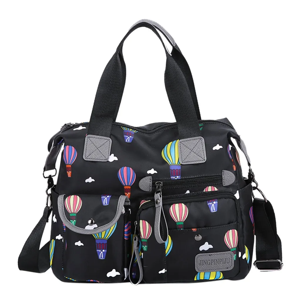 Модные женские сумки-мессенджеры вместительные сумки на плечо сумка на молнии легкая водонепроницаемая нейлоновая оксфордская дорожная сумка через плечо кошельки сумки - Цвет: Черный