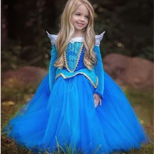 Фантазийное летнее платье принцессы для девочек; карнавальный костюм Белль для подростков; Детские вечерние длинное вечернее платье Рапунцель, Спящей красавицы, Софии