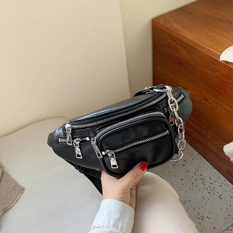 

Online Celebrity Small Bag 2019 New Style Fashion Simple Versatile Shoulder Chest Pack Western Style Fashion Wallet Chain Disco