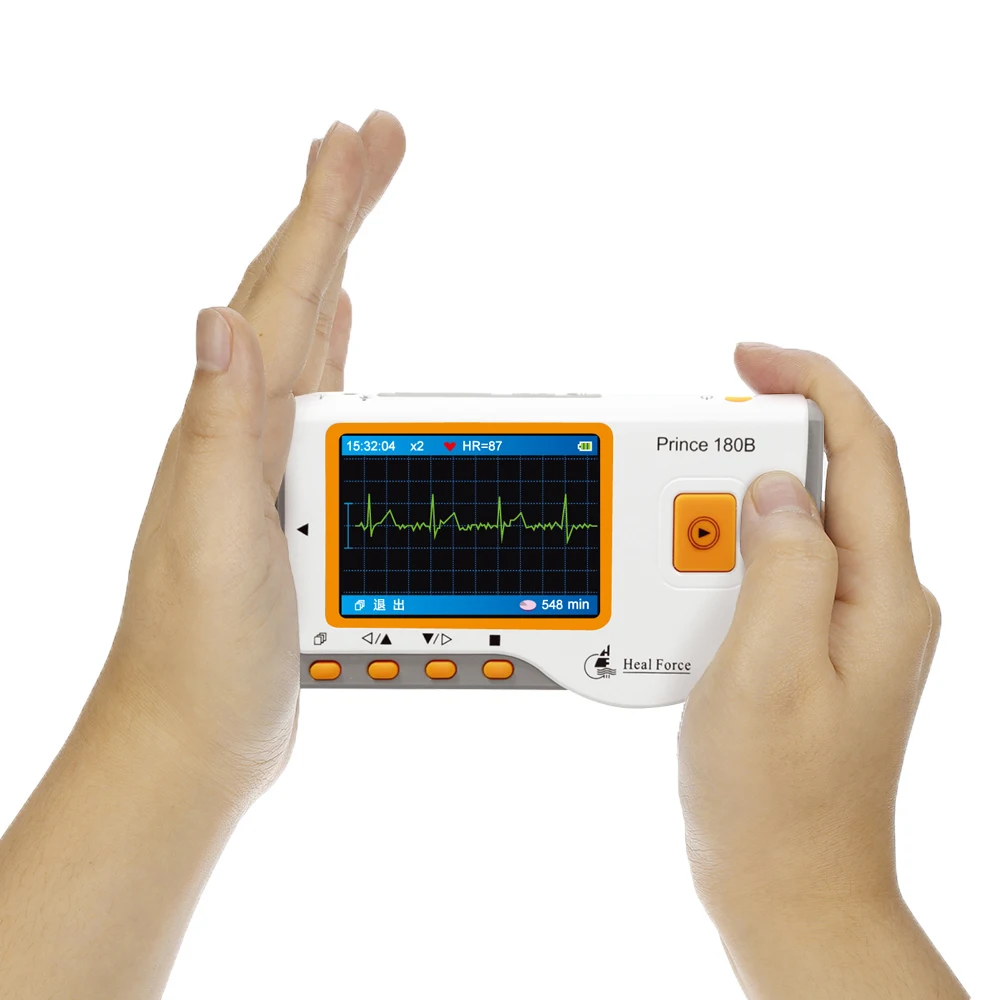 Медицинский Портативный Легкий ЭКГ монитор Исцеление устройство для испытания усилия монитор сердечного ритма с USB кабель+ электрод колодки+ свинцовые провода