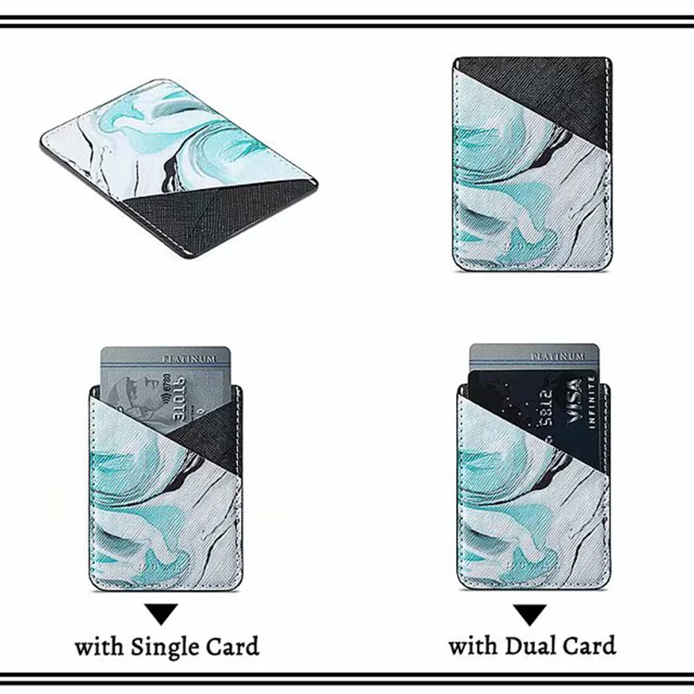 Мраморный Эластичный лайкровый Чехол-бумажник для сотового телефона, кредитный ID держатель для карт, карман на клейкой основе 3M, универсальный мобильный телефон