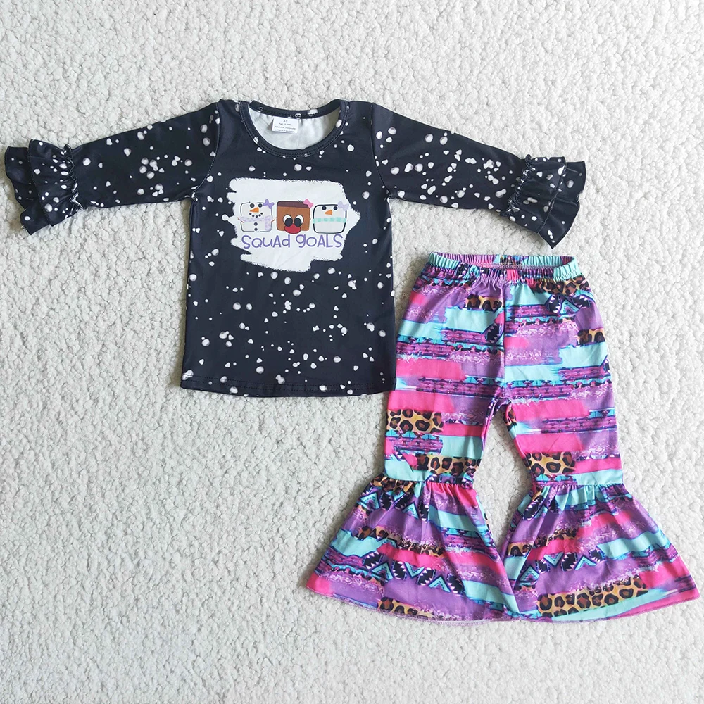 Hot Sale Kids Boutique Clothing Girls Fall Sets Fashion Toddler Baby Girls Designer Clothes Sets