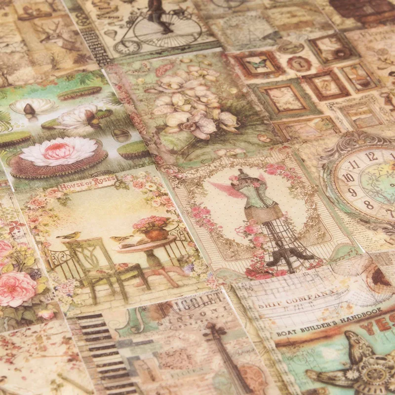 30Pcs/lot Vintage European Flower Material Paper Junk Journal Planner Album Scrapbooking Decorative Acid Craft | Дом и сад