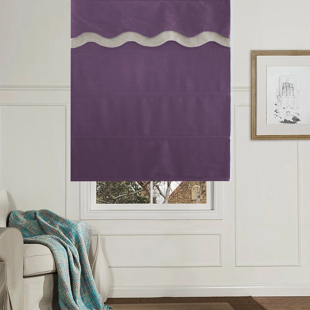 MOMO римские шторы, Затемненные оконные шторы, подкладка из искусственного льна, тепловая ткань на заказ, римские шторы для окон, французские двери - Color: ML-970