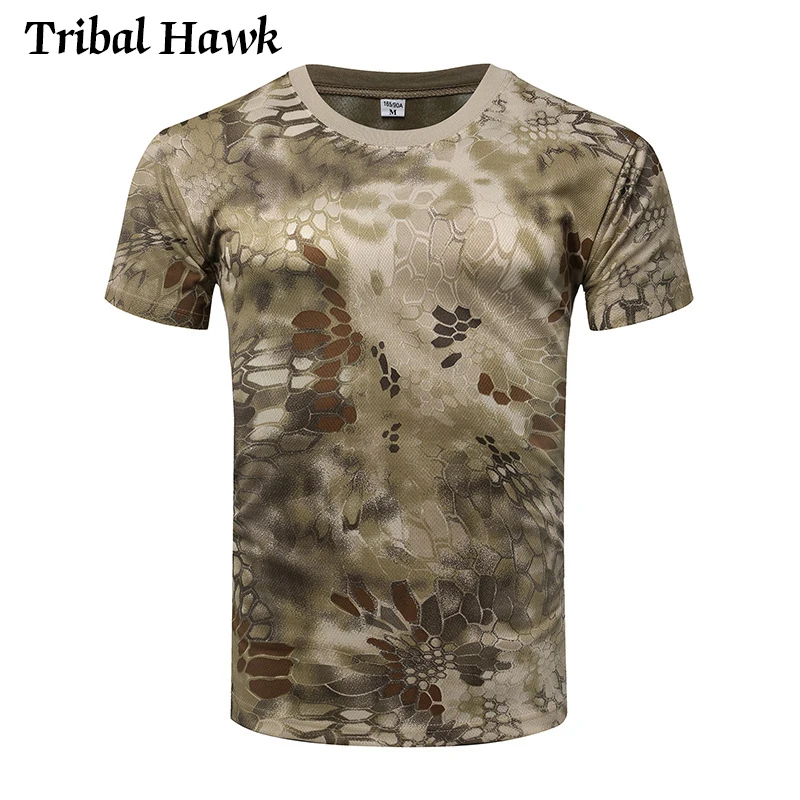 T Shirt Men Military SWAT Army Camo 