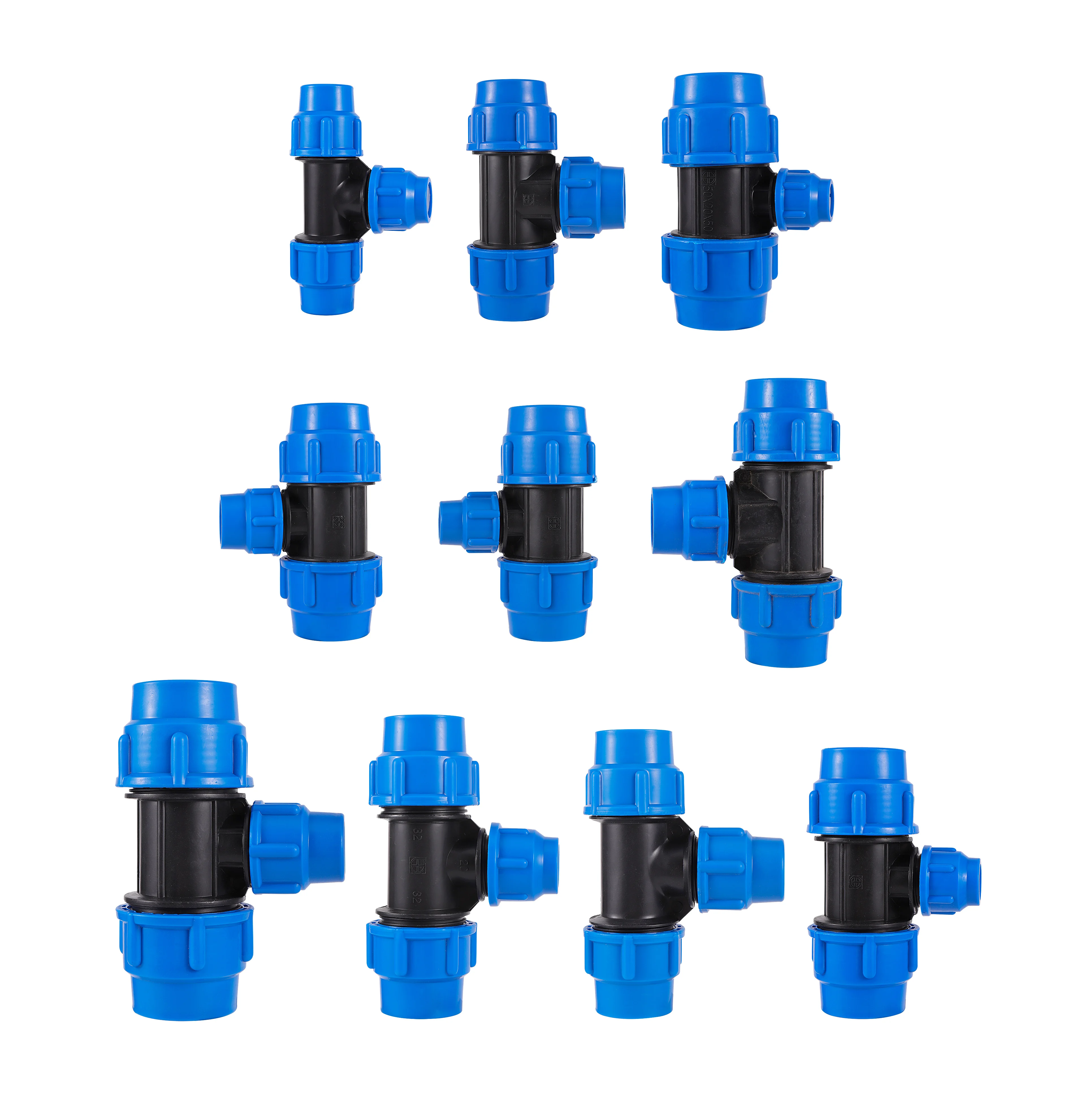 3-Way PE Pipe Reducing Connector 20/25/32/40/50mm PVC Quick Farm Cultivated Field Watering Coupling Tee | Дом и сад