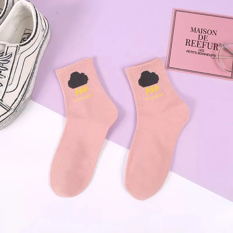 Calcetines de algodón de personaje с мультяшными принтами Harajuku mujer lindo унисекс скейтборд calcetines Hipster moda животных esta - Цвет: 25