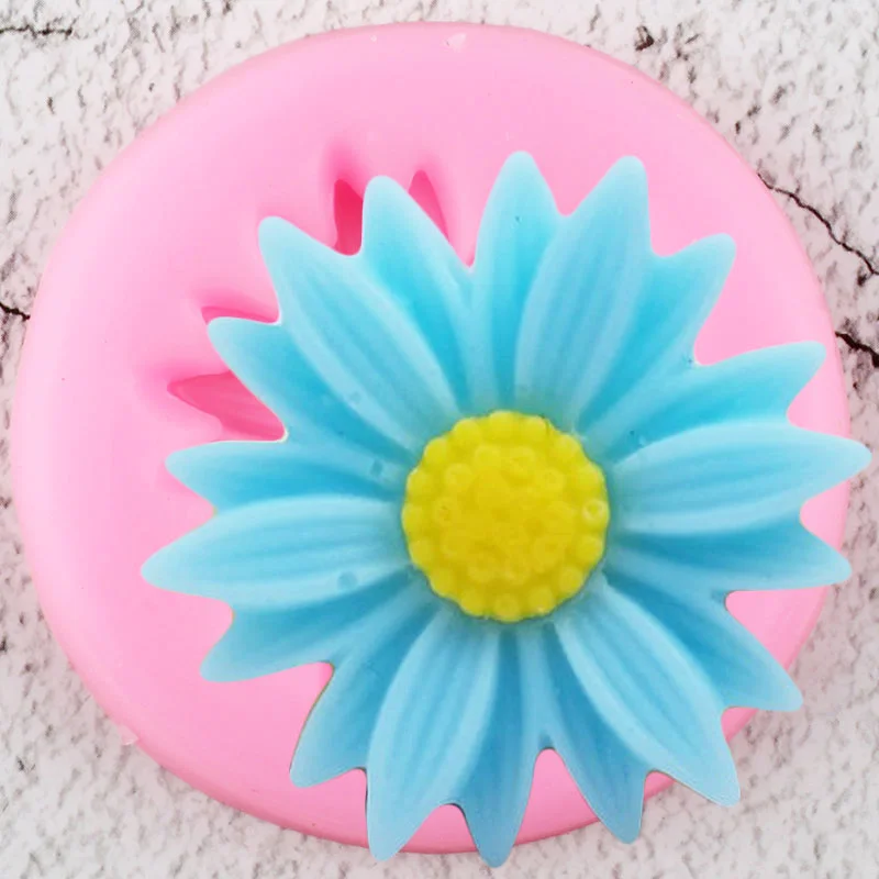 Mini Daisy Flower Silicone Mold Sunflower Cupcake Topper Fondant Cake Decorating Tools Candy Clay Chocolate Gumpaste Moulds | Дом и сад
