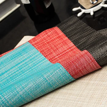 

1pcs Placemat Pvc Woven Non-Slip Insulation Placemat Kitchen Washable Table Mat Desktop Decoration Supplies