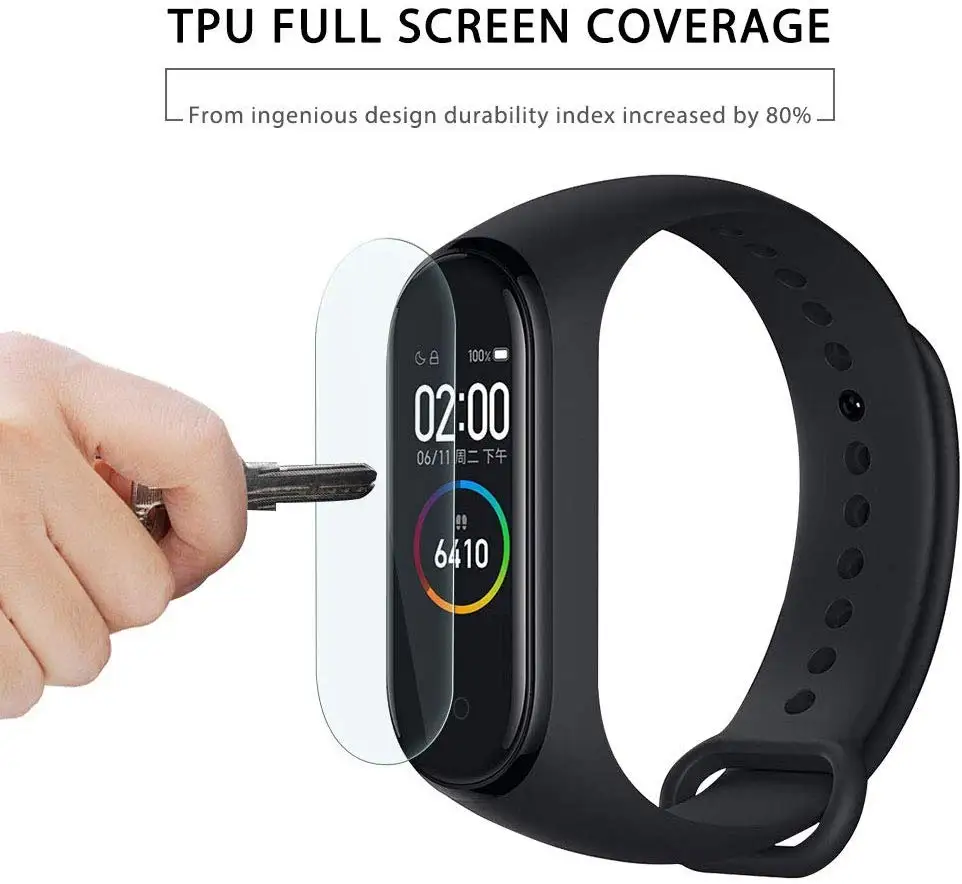 Для Xiaomi Mi Band 4 Защитная мягкая пленка для Xiaomi Mi Band 4 аксессуары для смарт-браслета полноэкранная проницаемая пленка