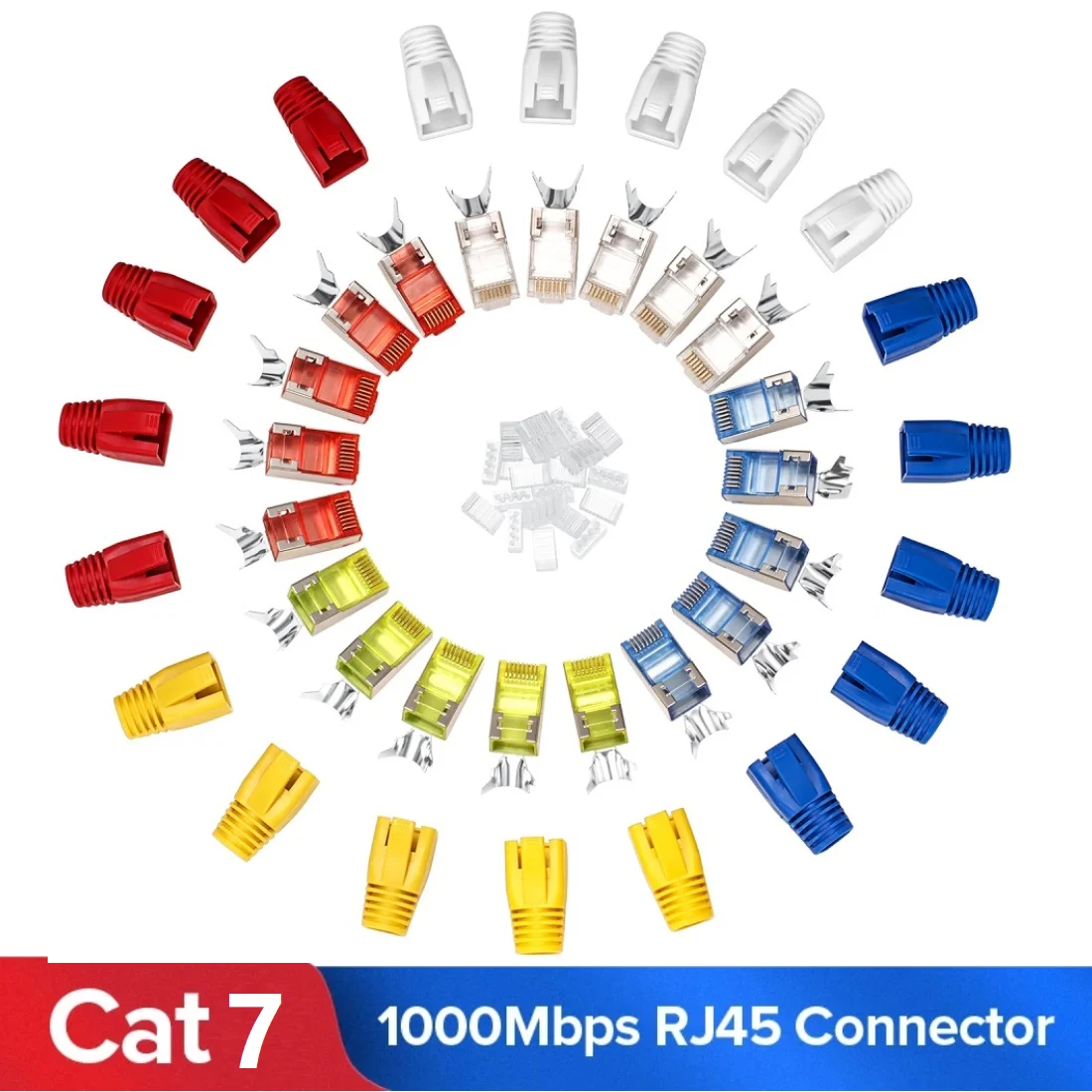 Разъем Cat7 RJ45 модульная Кабельная вилка Cat7/6/5e STP 8P8C позолоченные разъемы для сети RJ