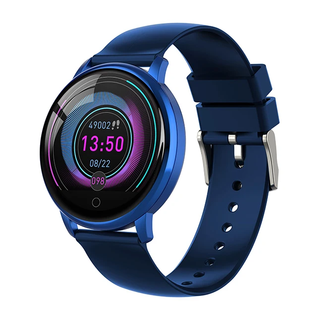 SCOMAS новые умные часы 1,2" круглый дисплей IP67 водонепроницаемый монитор сердечного ритма и артериального давления для телефонов для мужчин и женщин умные часы - Цвет: Синий