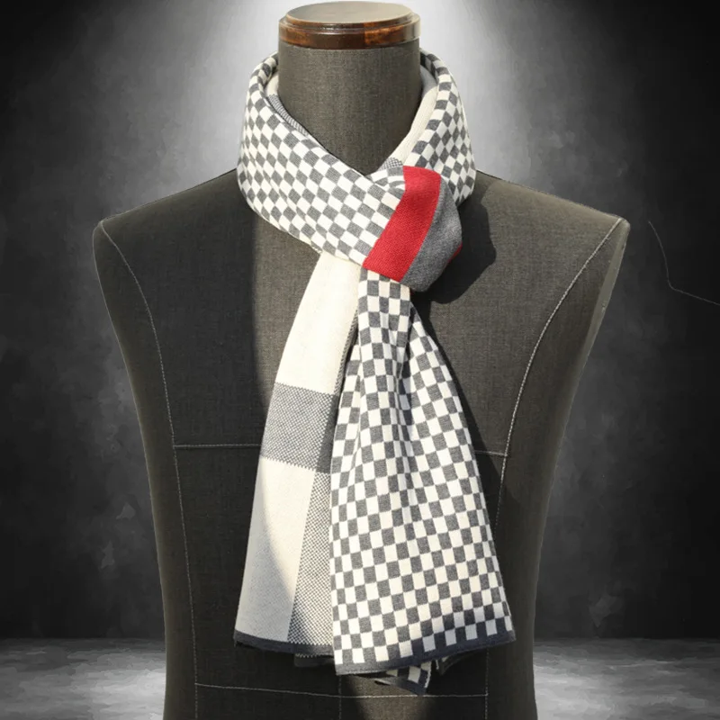 New Winter Warm Scarves Men Scarf Neckercheif Business Plaid Strip Scarves Men Soft Cashmere Wraps Male Sjaal Foulard Casual mens scarf for summer Scarves