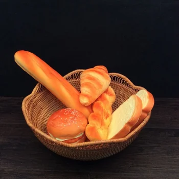 

Rattan Storage Tray Basket Hand-Woven Rattan Tray Wicker Basket Bread Fruit Food Breakfast Display Tea Traya9