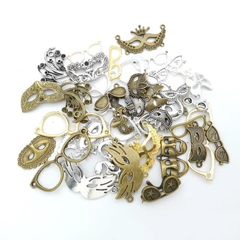 

50g 100g Masks Sunglasses Mixed Charms Pendant Antique Bracelets Necklaces Accessories for Craft Jewelry Making Components DIY