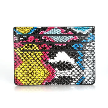 

New Women Snake Pattern Card Sets Multi-Card Position Compact Card Package Mini Leather Card Holder Document -thin Wallets