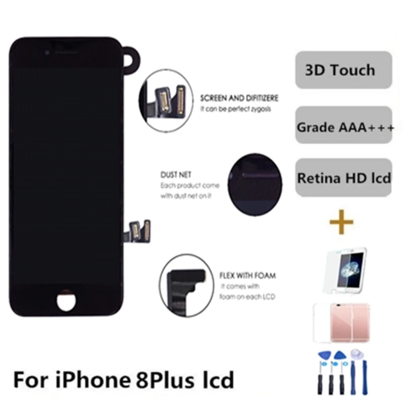 

High quality For iphone 8 Plus Display 3D Touch Screen Digitizer Replacement Full Assembly For iPhone 8P Lcd Ecran Pantalla
