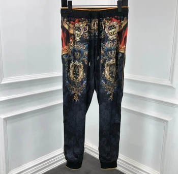 

2020 new fashion brand crown letter print casual cotton famous pencil pant for men